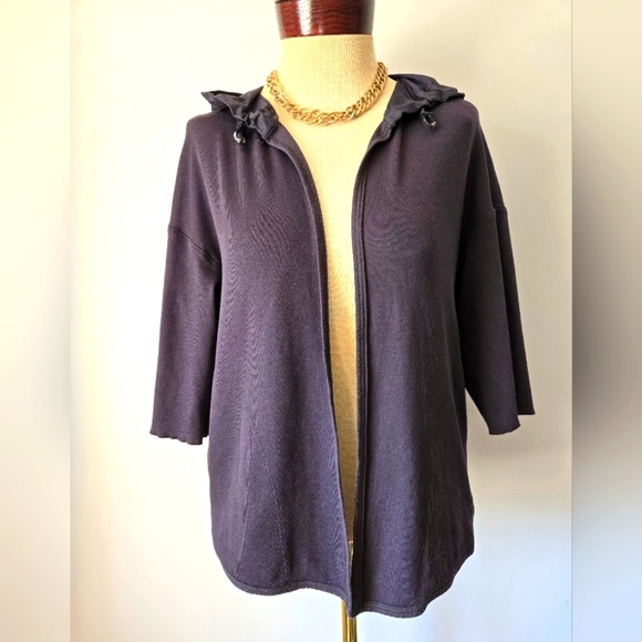 MARC CAIN SPORT Hooded Windbreaker Back Sweater. Size 4 - Picture 1 of 15